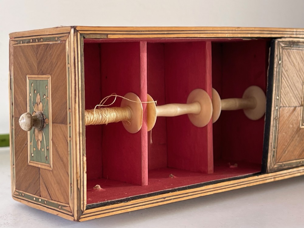 Antique Prisoner of War Straw Reel Box View III