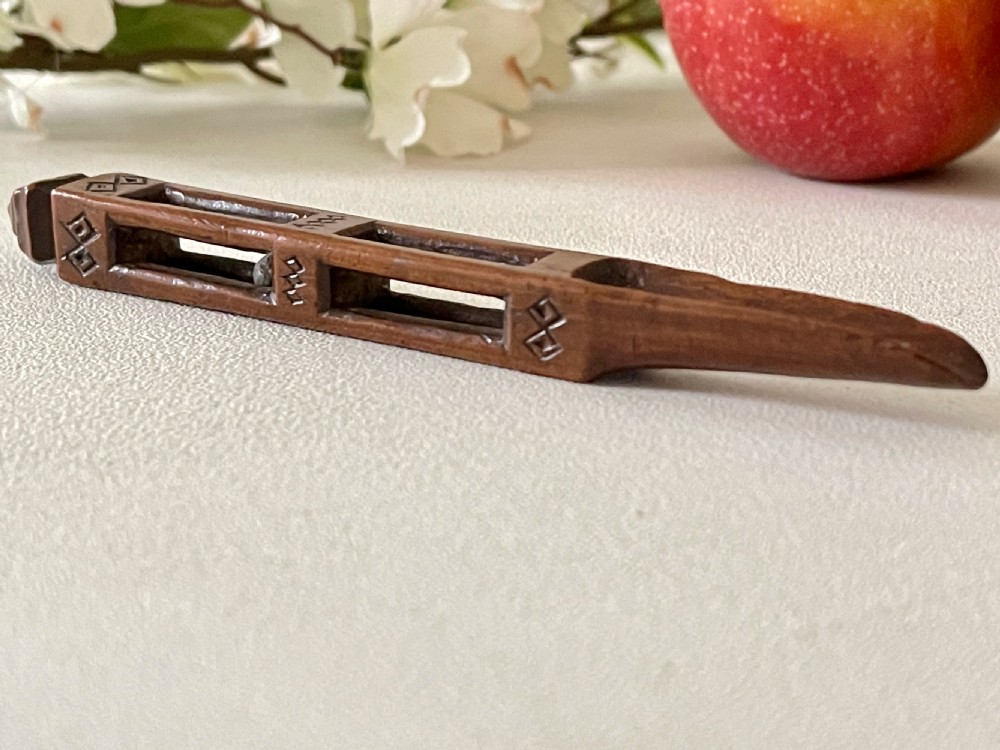Antique Treen Georgian Apple Corer - love token View V