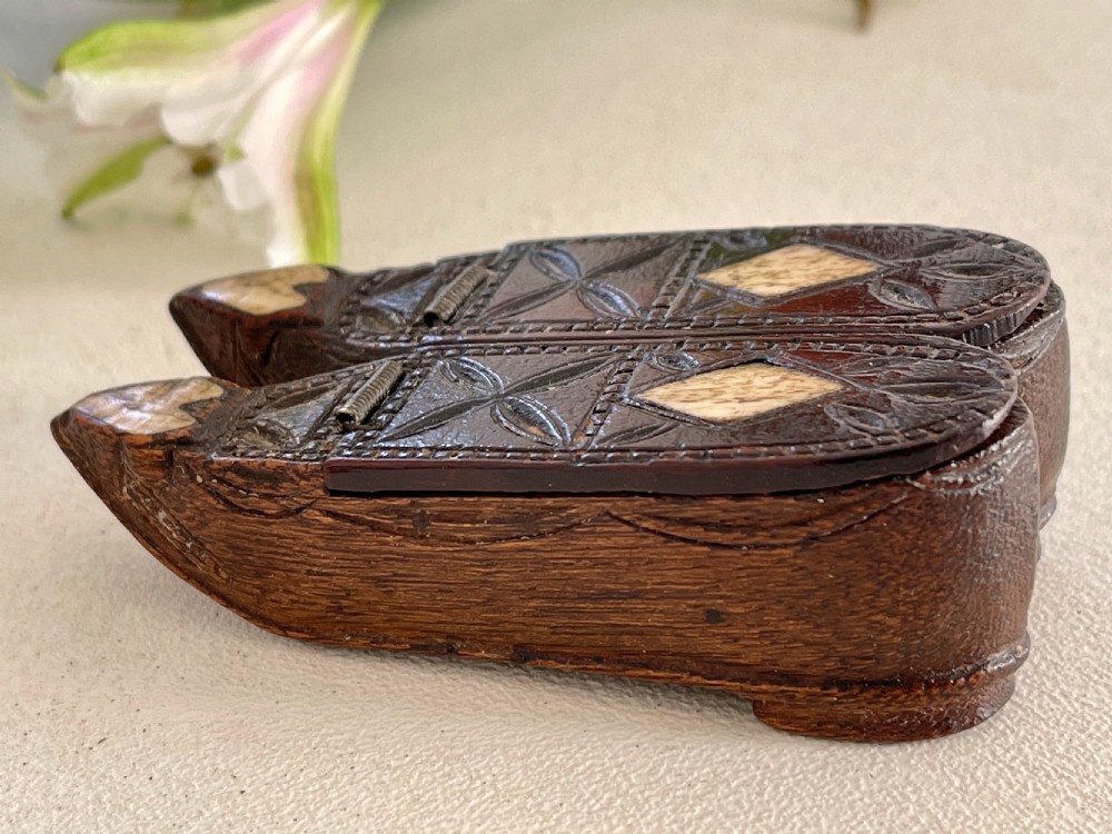 Antique Prisoner of War Double Snuff Shoe Box View II