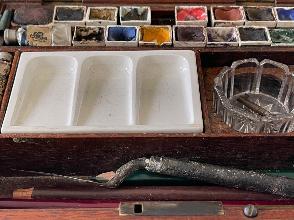 Antique Artists Paint Box -  Reeves & Sons - with contents View V