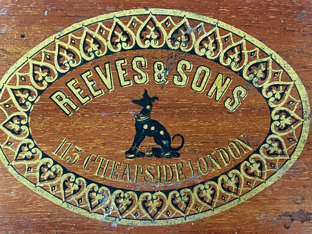 Antique Artists Paint Box -  Reeves & Sons - with contents View VI