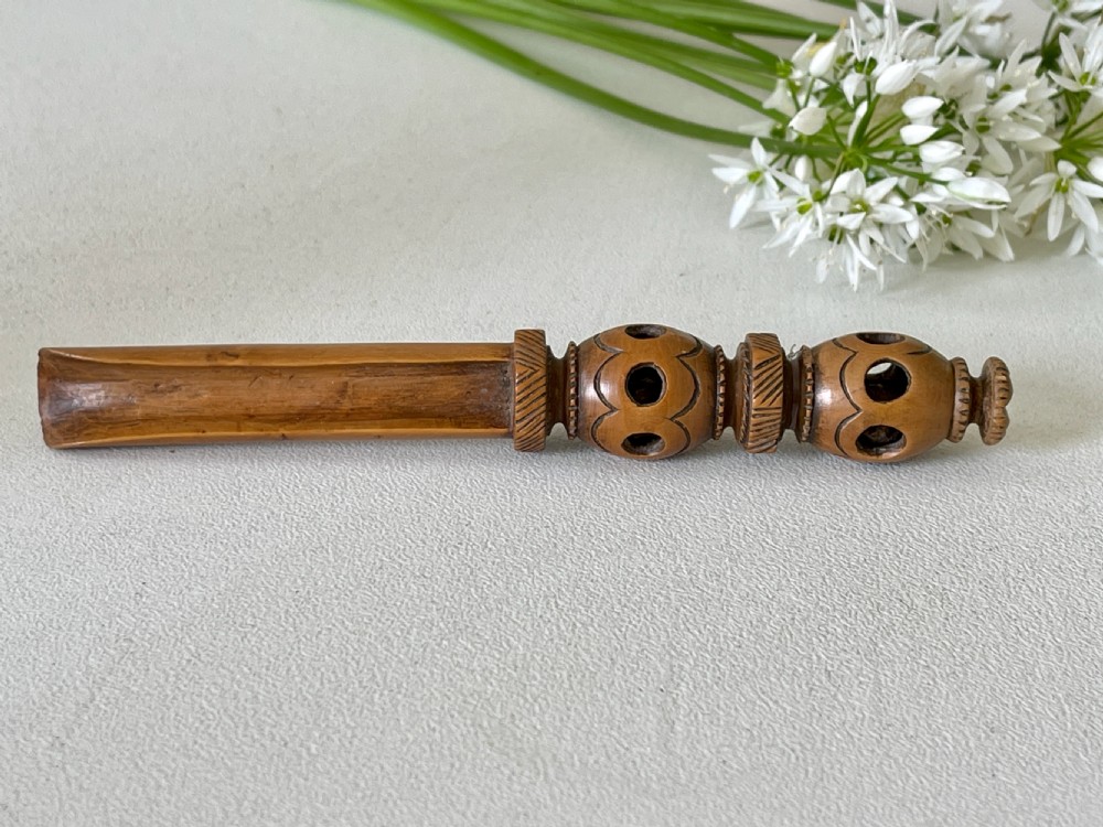 Antique Treen Apple Corer & Rattle