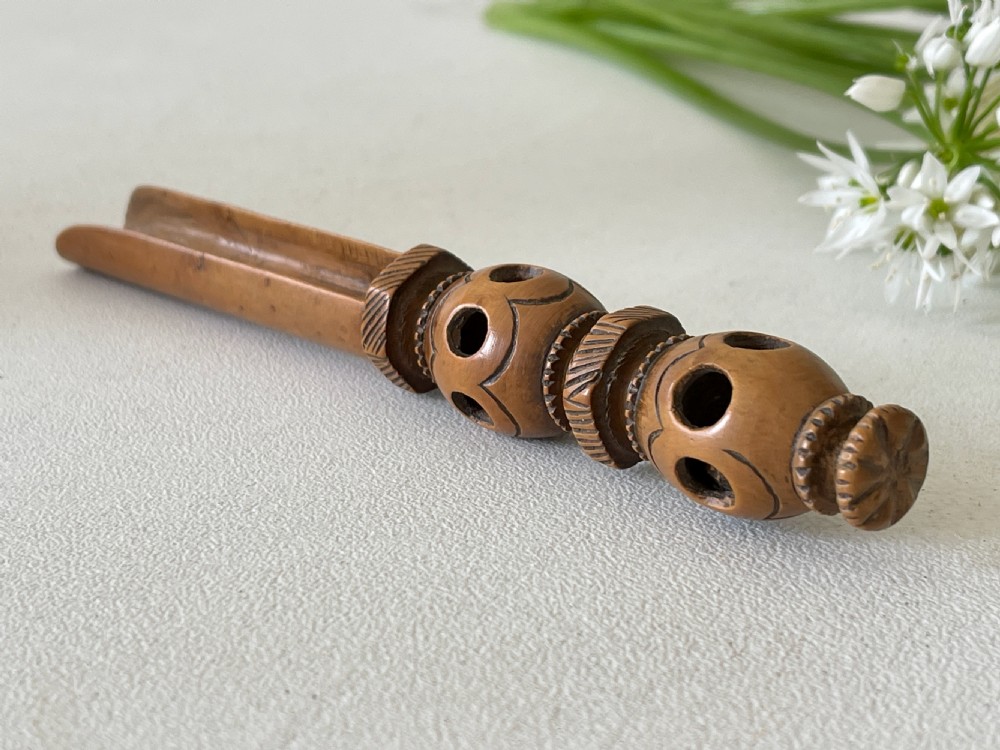 Antique Treen Apple Corer & Rattle View II