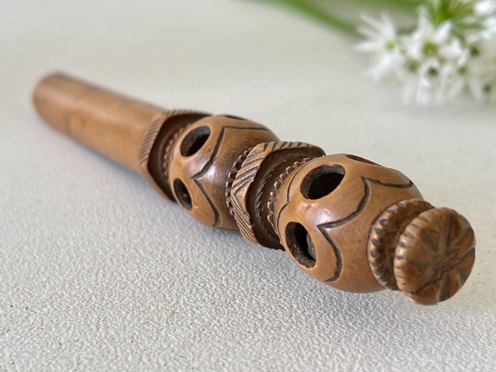 Antique Treen Apple Corer & Rattle View IV