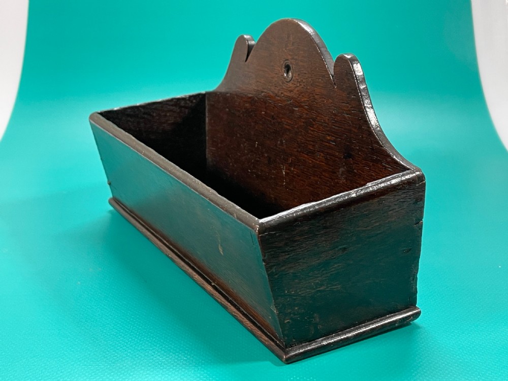 A Georgian Oak Wall Pocket or Candle Box View V