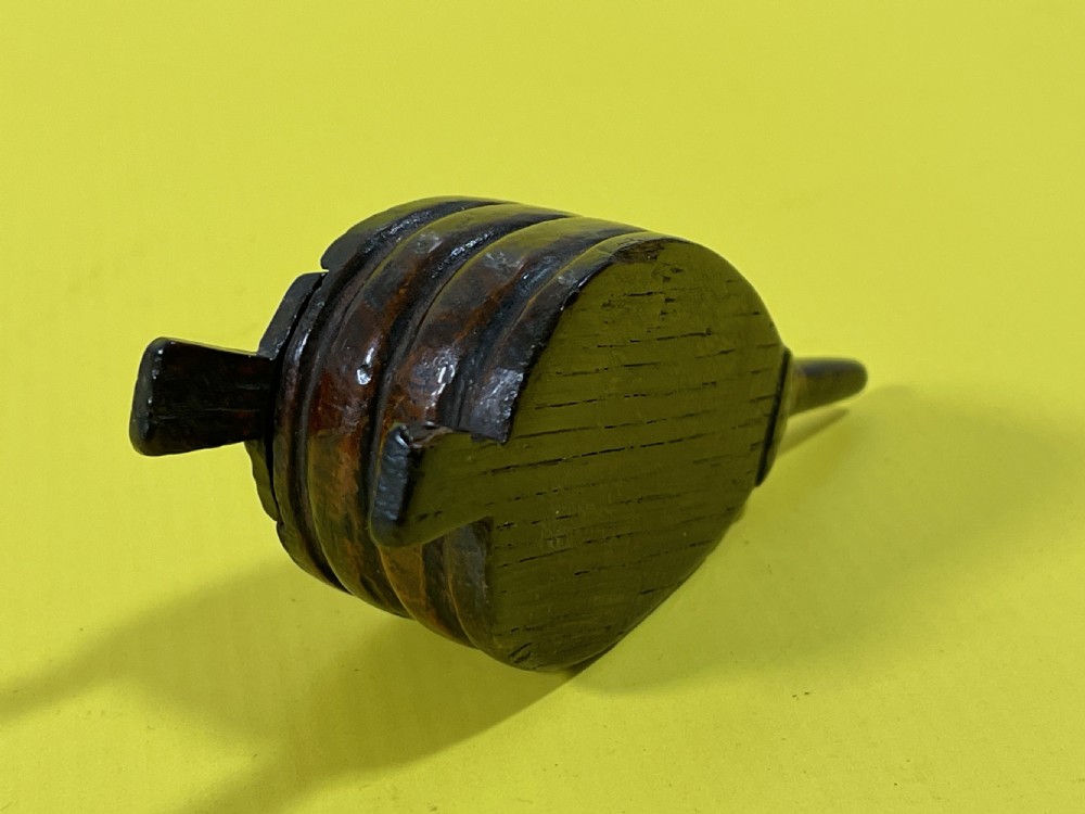 Antique Treen Snuff Box - Bellows Shaped View V