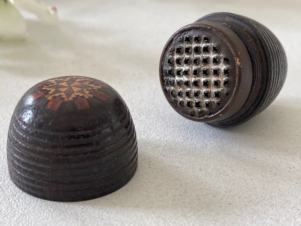 Antique Treen Tunbridge Ware Nutmeg Grater View II