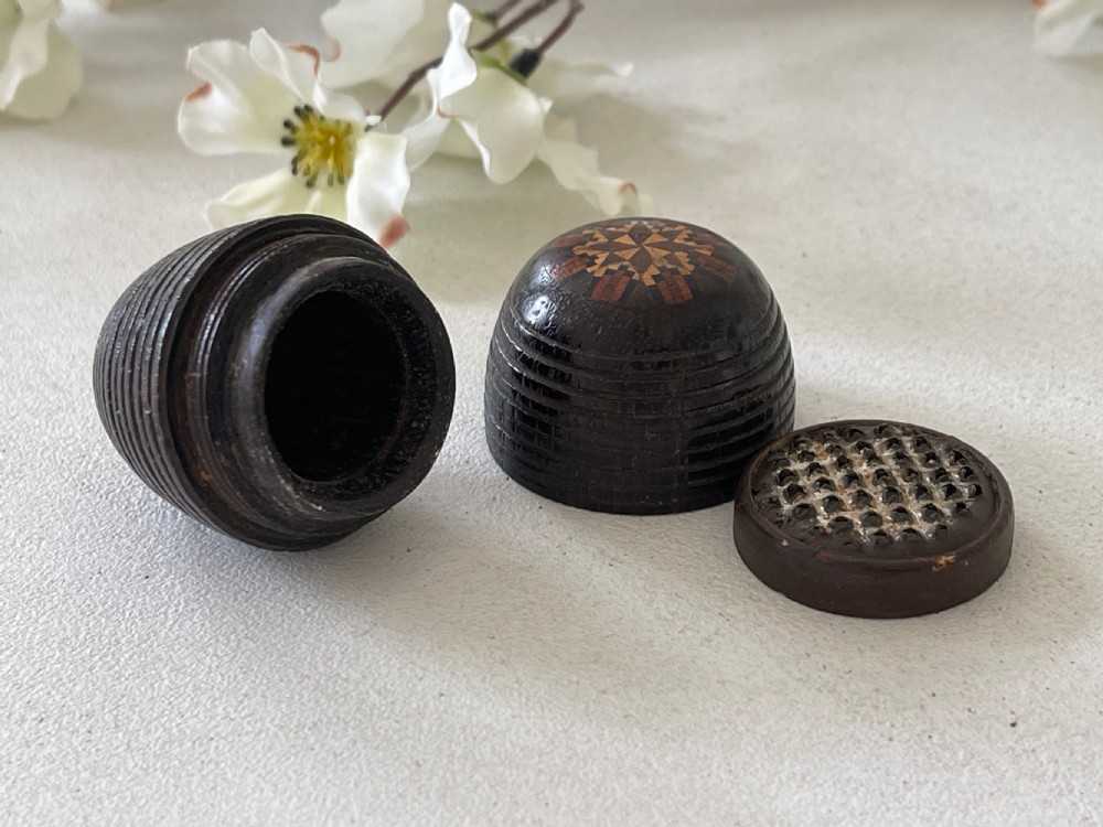 Antique Treen Tunbridge Ware Nutmeg Grater View III