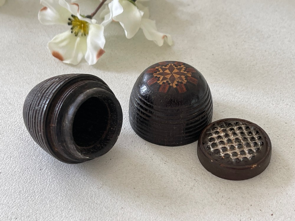 Antique Treen Tunbridge Ware Nutmeg Grater View VI