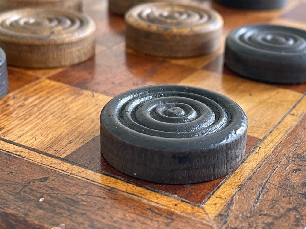 Antique Backgammon & Draughts Games Box View III