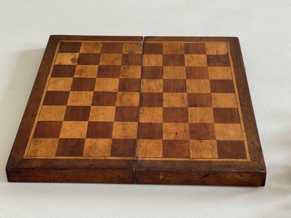 Antique Backgammon & Draughts Games Box View VII