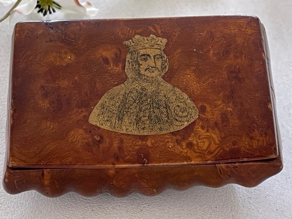 Antique Burr Root Scottish Table Snuff Box View II