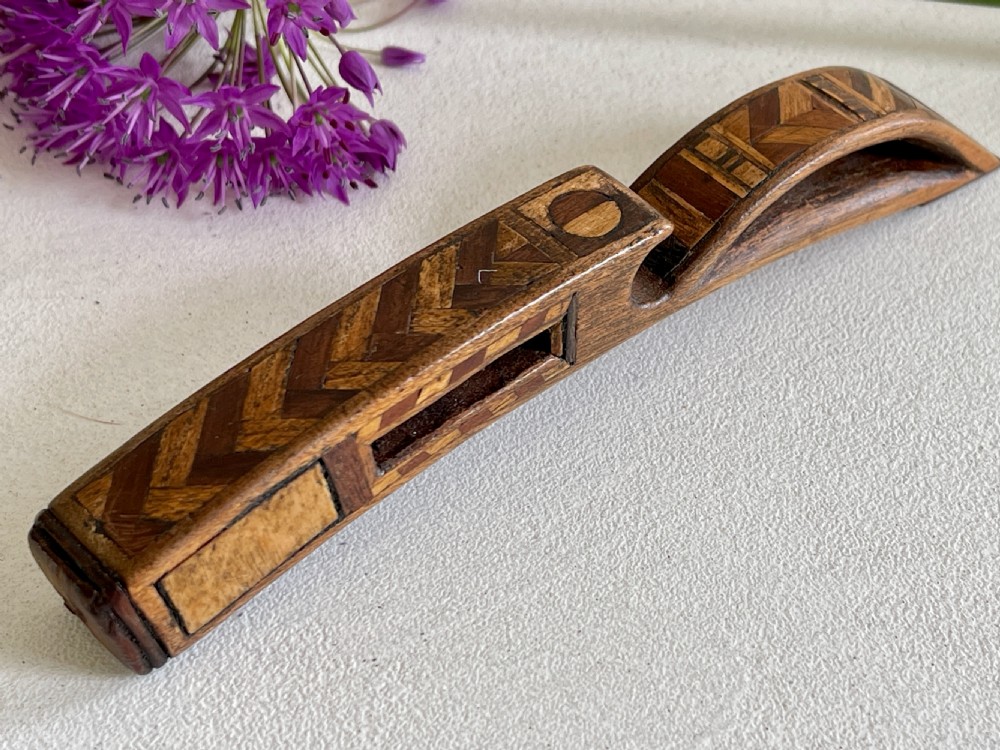 Antique Treen Knitting Sheath - Inscribed Message View III