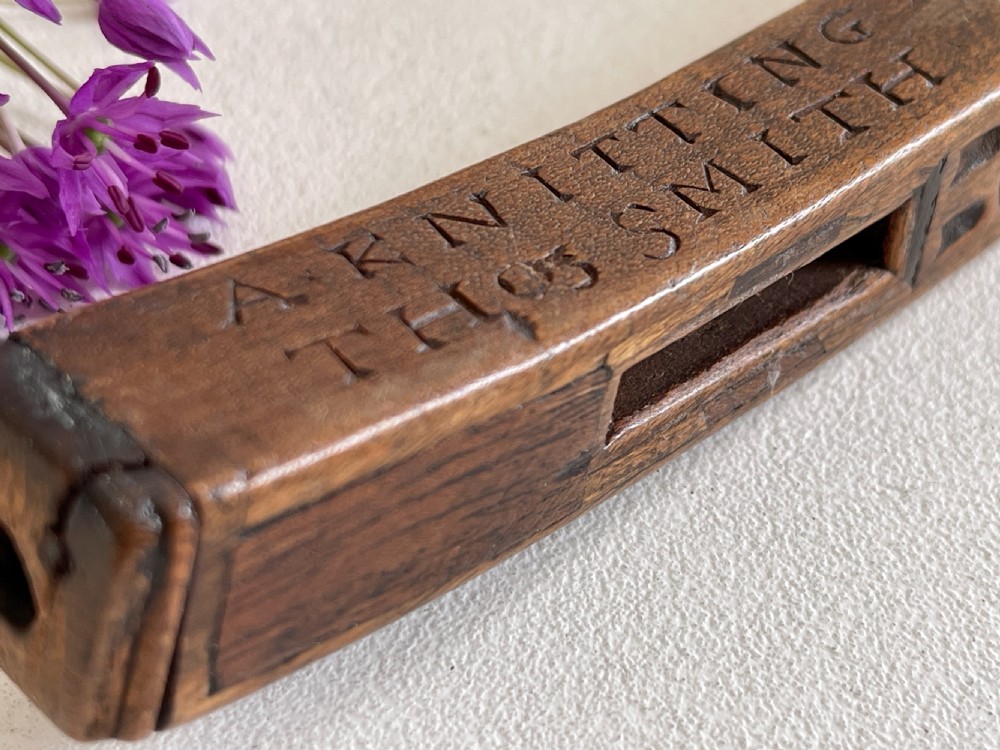 Antique Treen Knitting Sheath - Inscribed Message View V