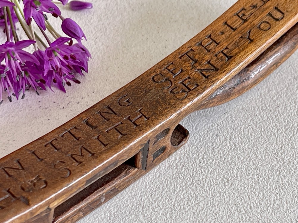 Antique Treen Knitting Sheath - Inscribed Message View VI