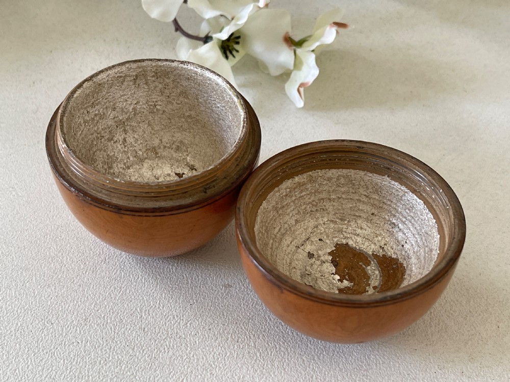 A Small Antique Treen Boxwood Pill Silverer View II