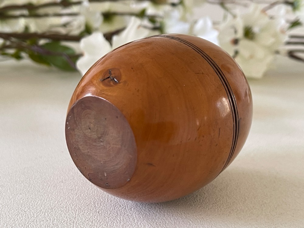 A Small Antique Treen Boxwood Pill Silverer View III