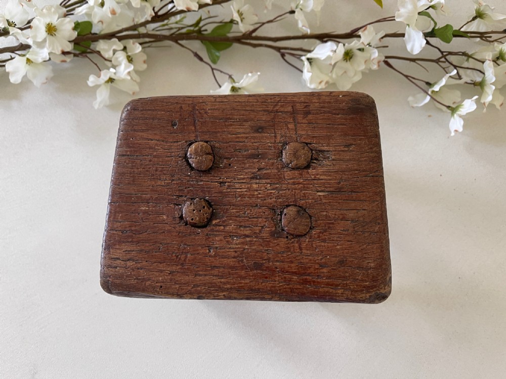 A Small Oak Antique Stool for Candles  View IV