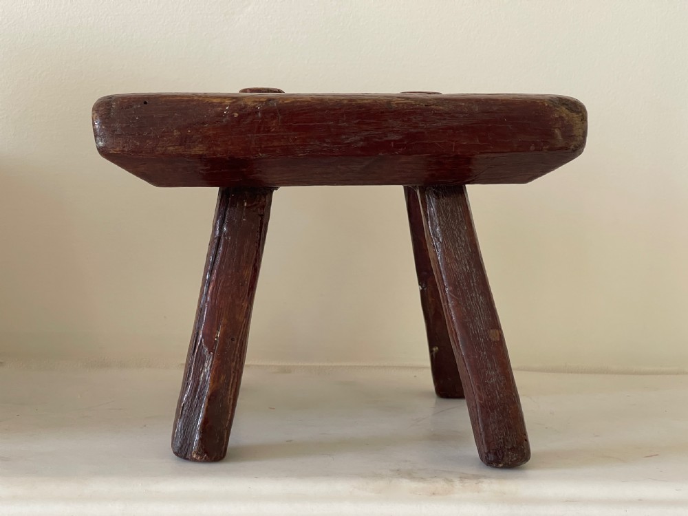 A Small Oak Antique Stool for Candles  View V