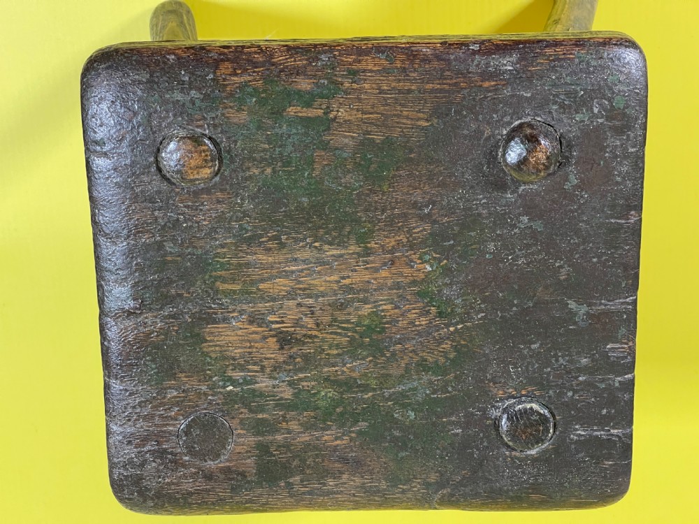 An Antique Stool with remnants of the old green paint View VIII