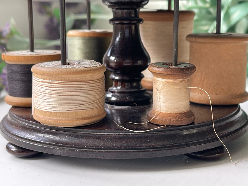 An Antique Rosewood Sewing Reel Stand View IV