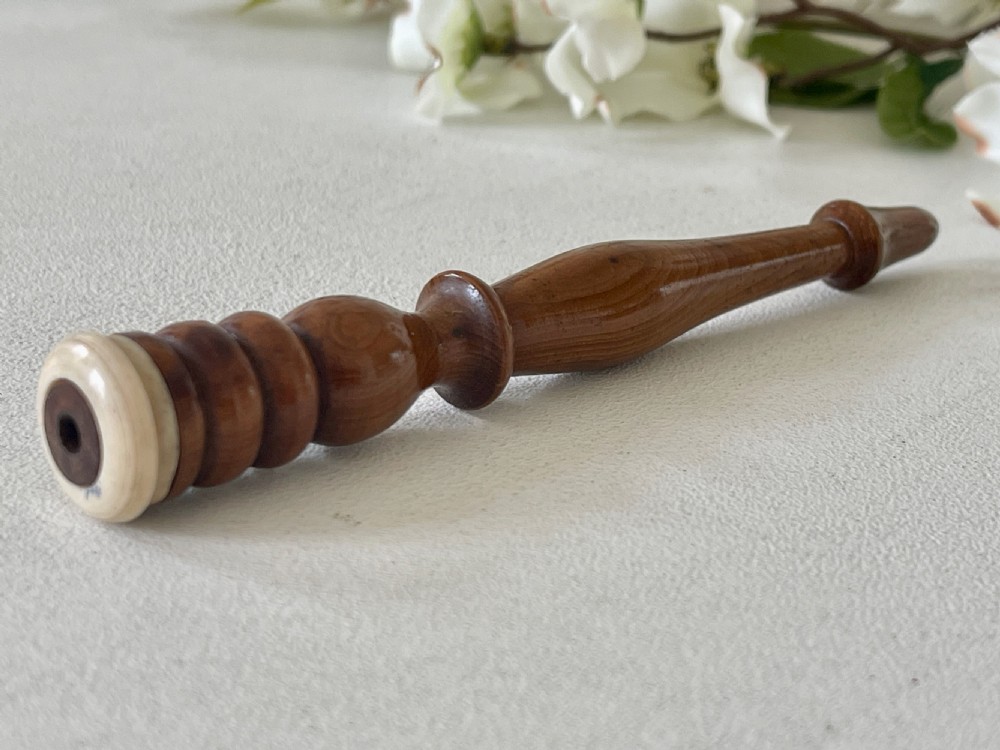 Antique Treen Yew Wood Knitting Sheath View III