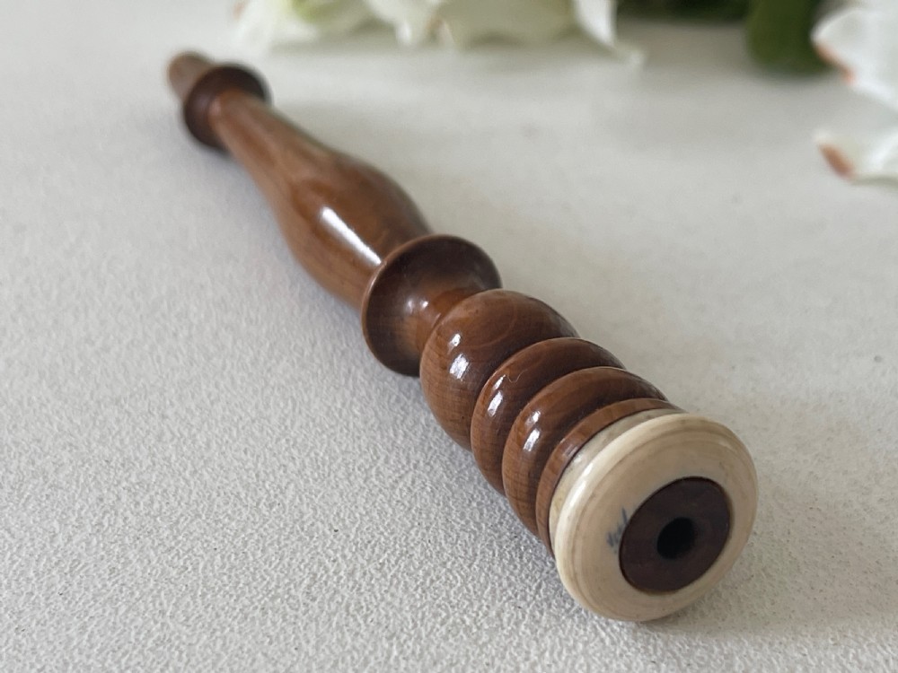 Antique Treen Yew Wood Knitting Sheath View V