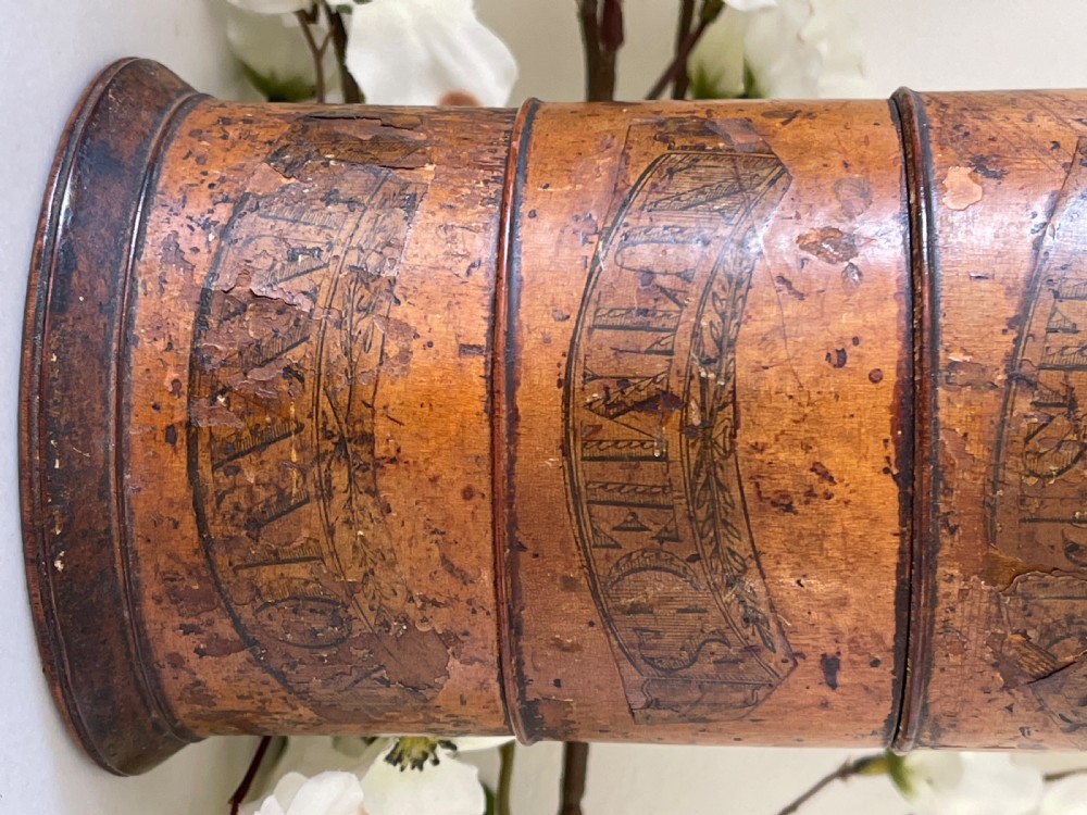 Antique Treen Five Tier Spice Tower - original labels View II