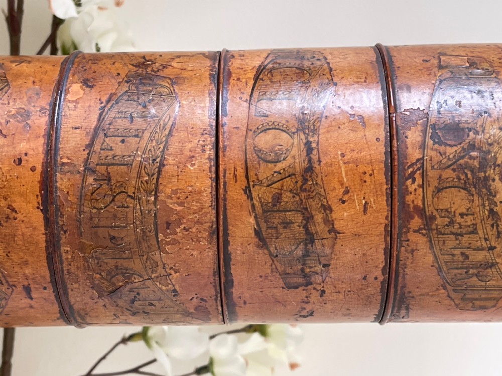 Antique Treen Five Tier Spice Tower - original labels View III