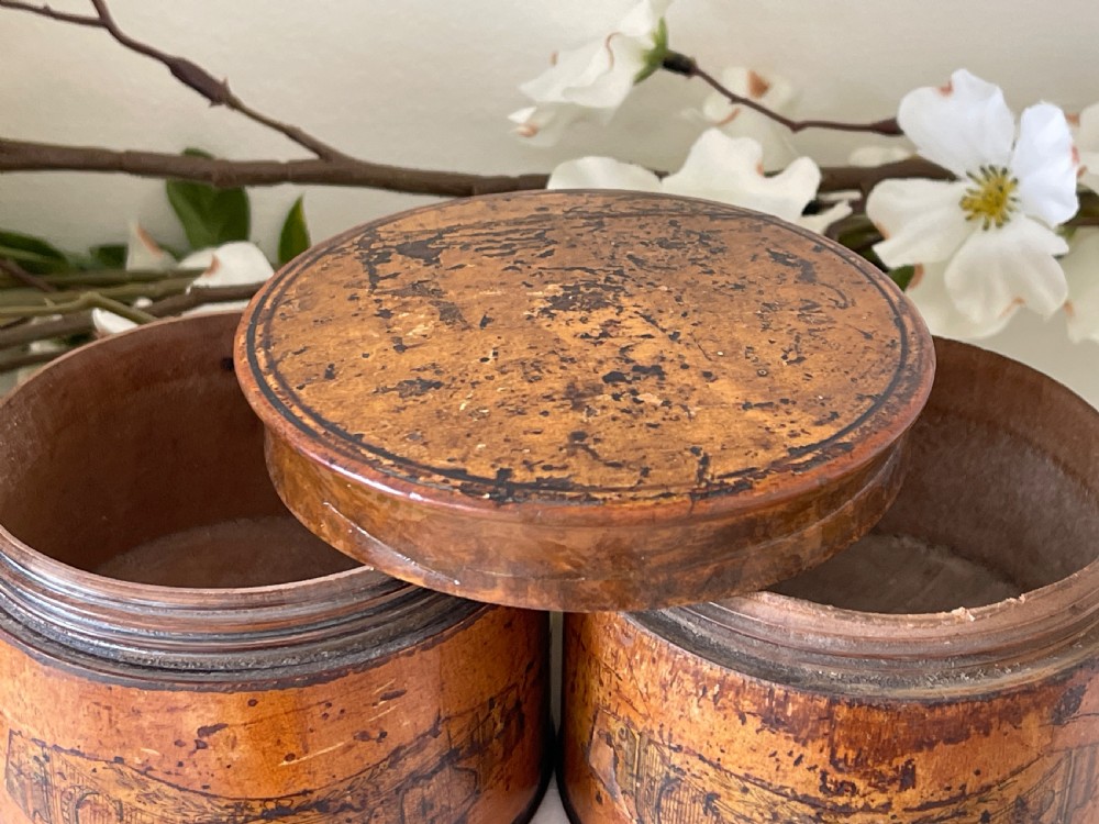 Antique Treen Five Tier Spice Tower - original labels View VI