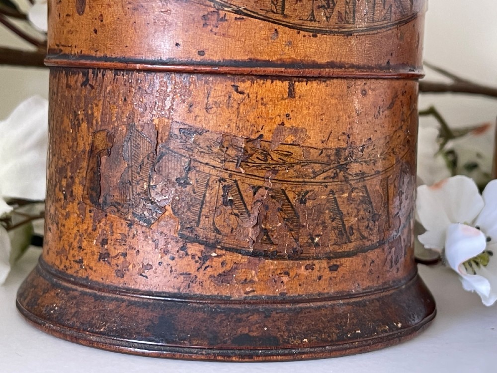 Antique Treen Five Tier Spice Tower - original labels View VII