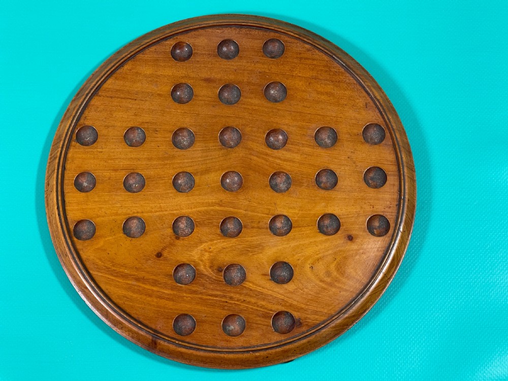 Antique Solitaire Board & Victorian Marbles View IV