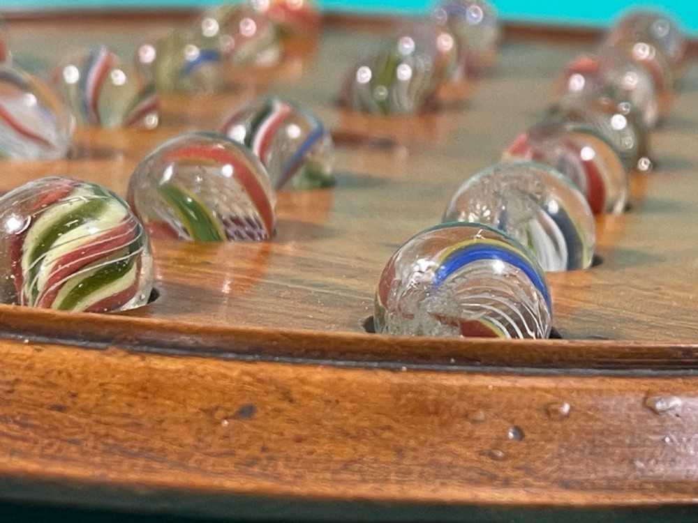 Antique Solitaire Board & Victorian Marbles View V