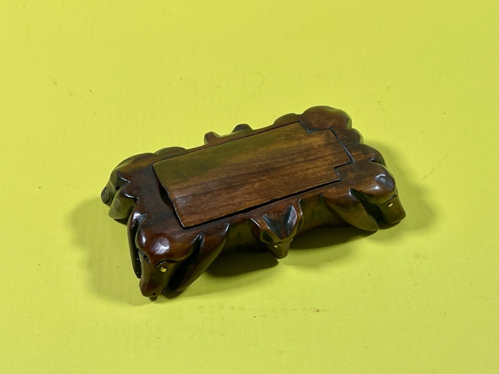 Antique Scottish Pocket Snuff Box - hounds and fox View II