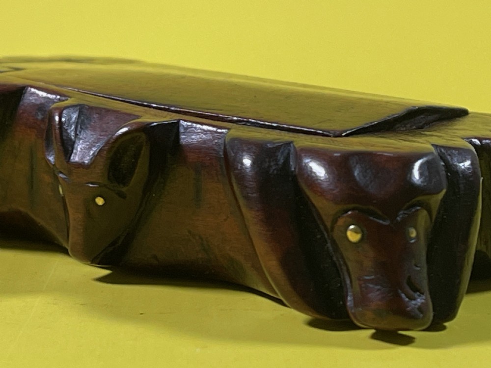 Antique Scottish Pocket Snuff Box - hounds and fox View VII