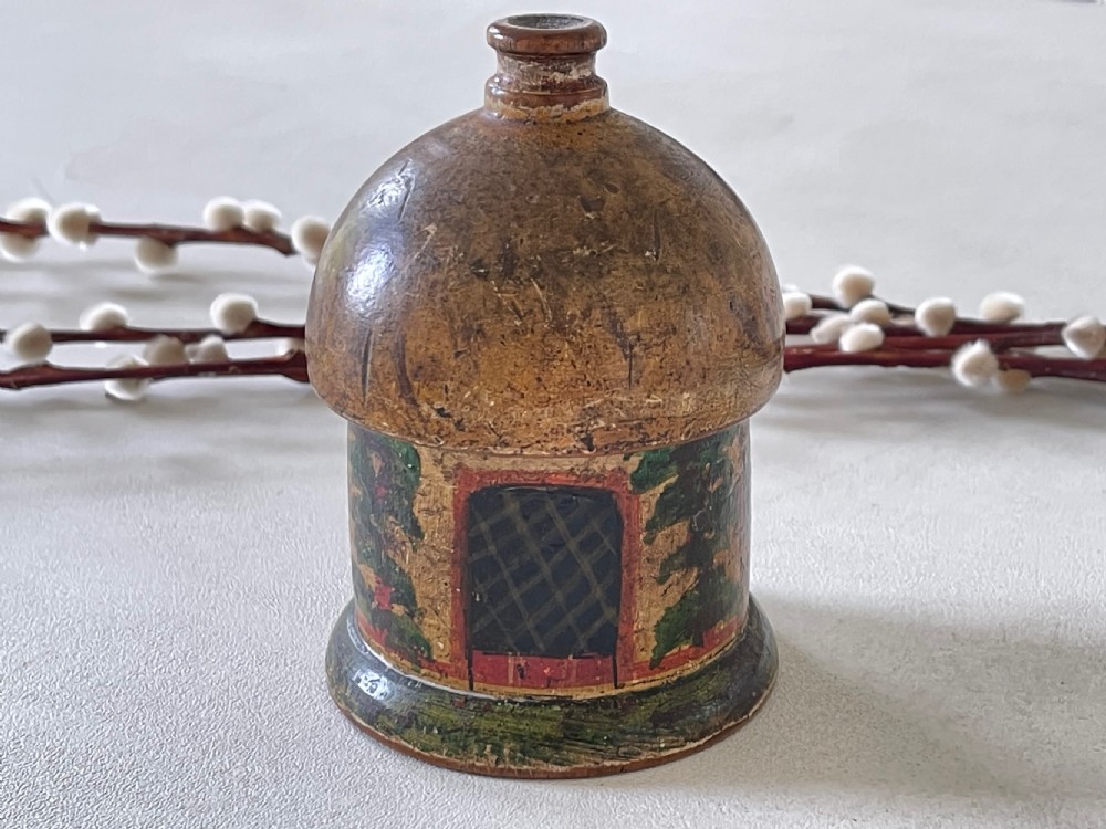 Antique Folk Art Cottage Money Box View III