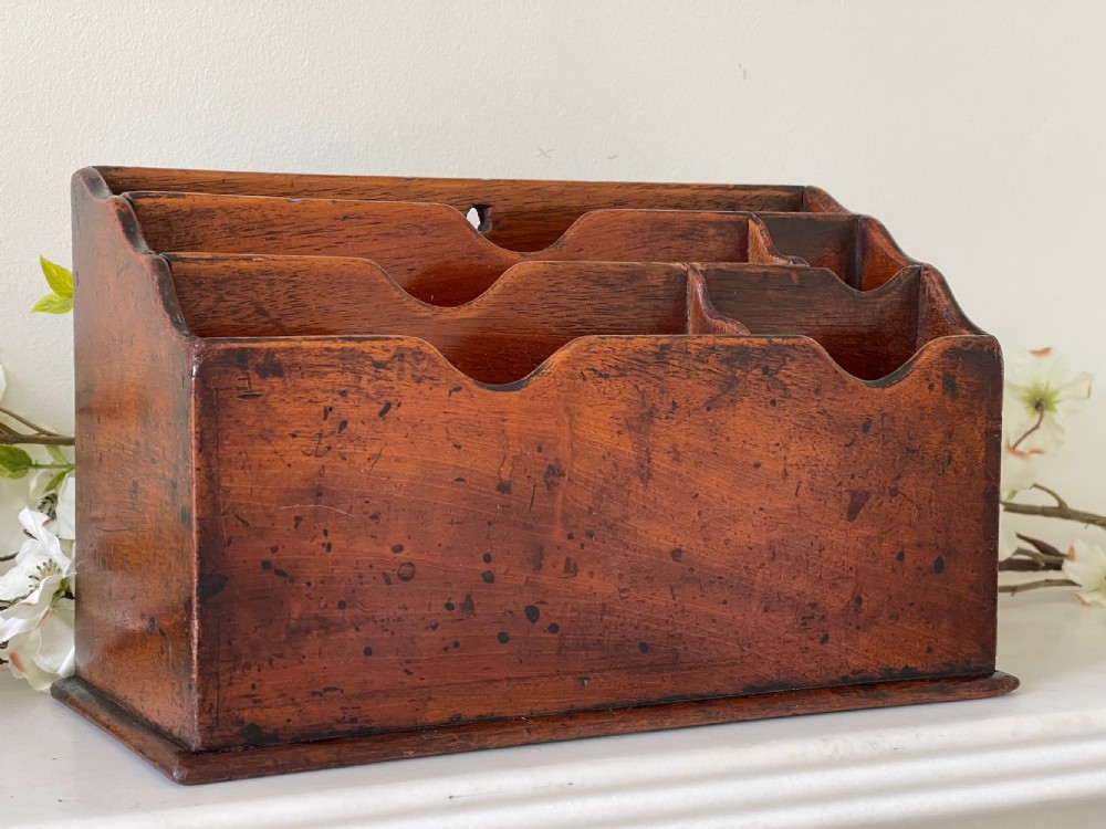 Antique Mahogany Stationery or Letter Rack
