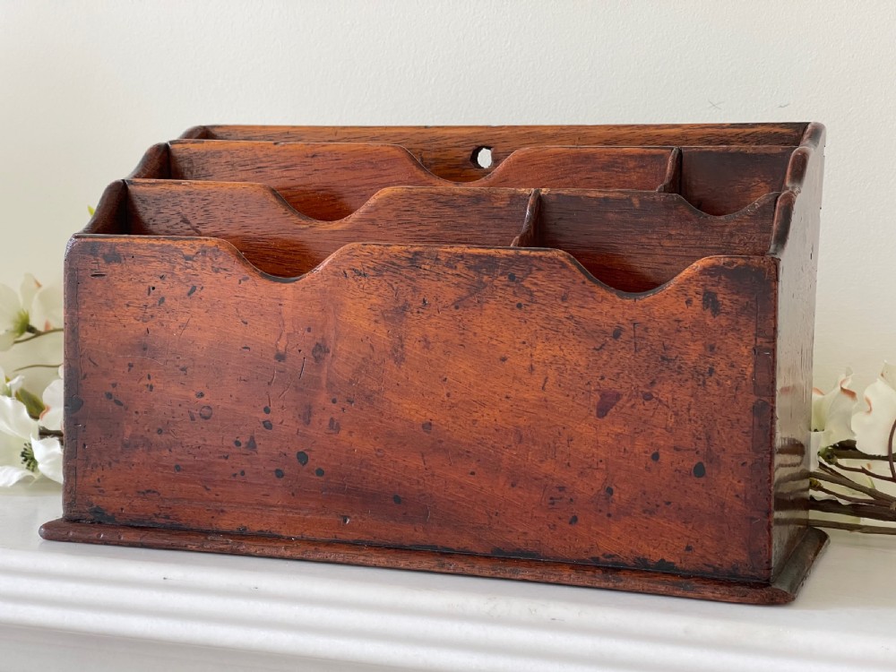 Antique Mahogany Stationery or Letter Rack View II