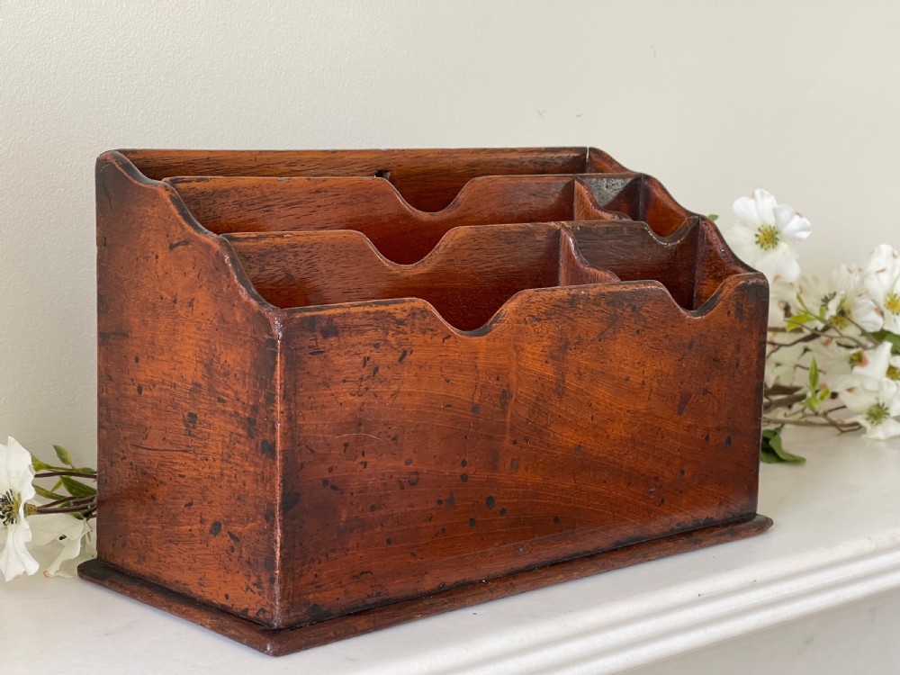 Antique Mahogany Stationery or Letter Rack View III