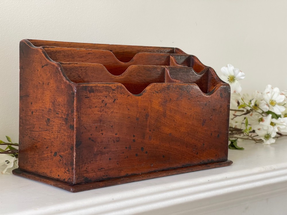 Antique Mahogany Stationery or Letter Rack View IV