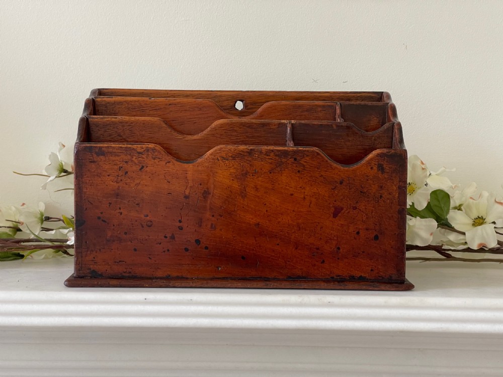 Antique Mahogany Stationery or Letter Rack View VI