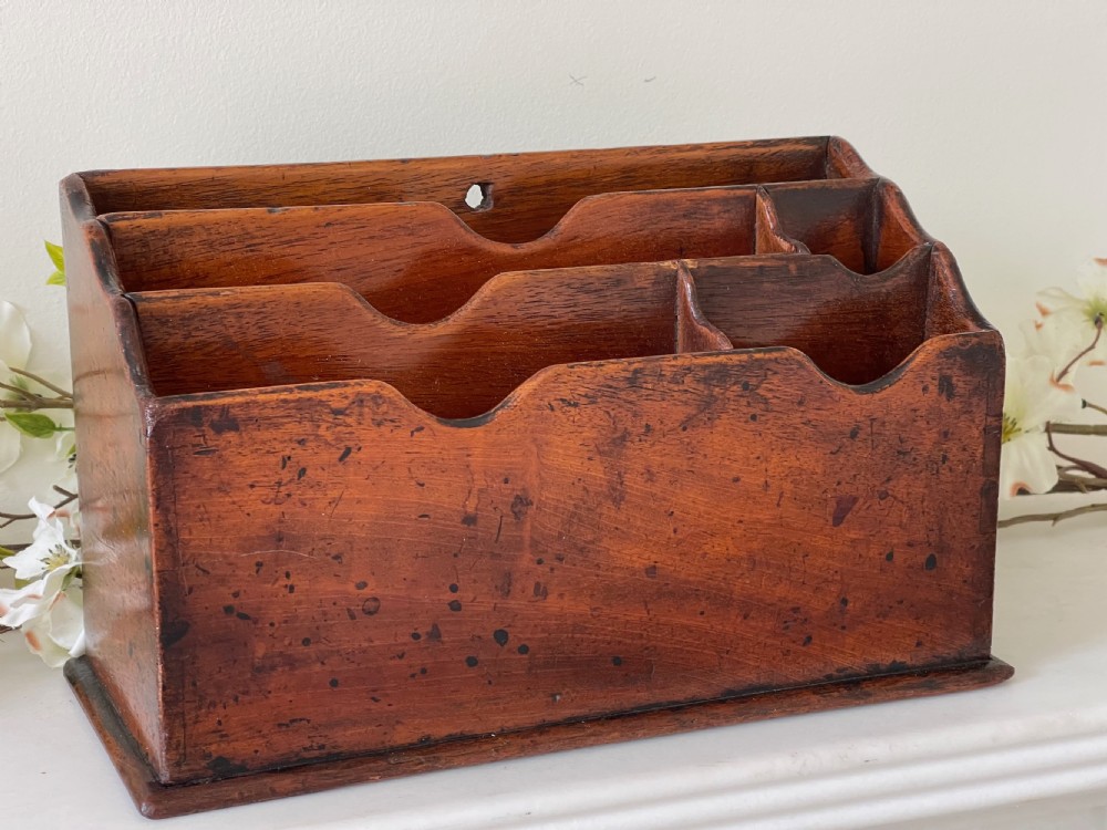 Antique Mahogany Stationery or Letter Rack View VII