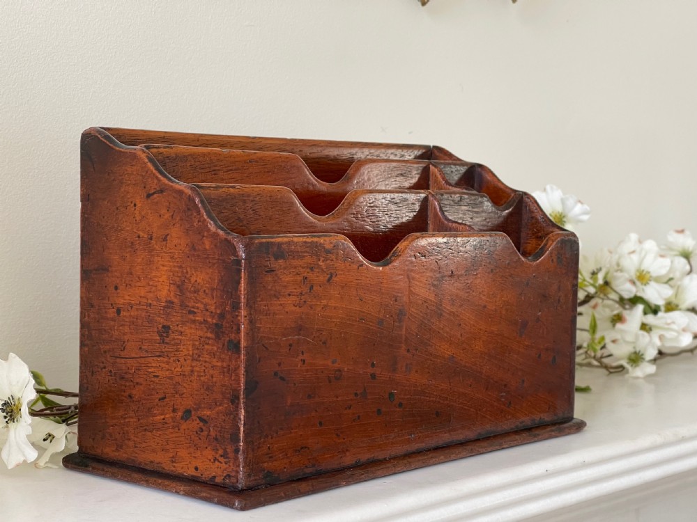 Antique Mahogany Stationery or Letter Rack View VIII