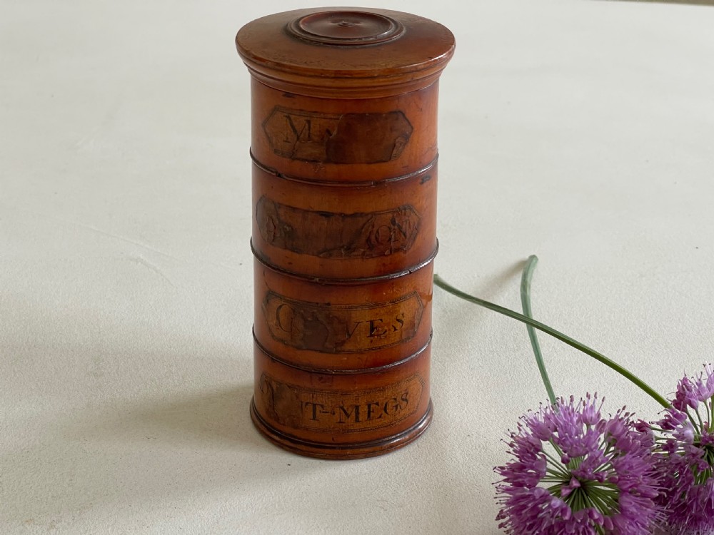 Antique Treen Spice Tower - four tier View IX