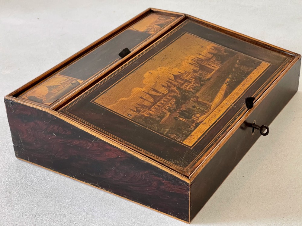 Antique Tunbridge Ware Writing Slope - small size