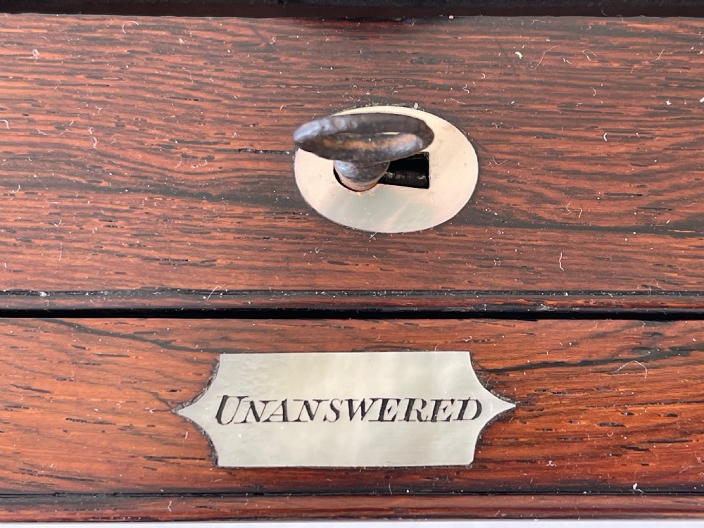 Antique Rosewood Fretwork Letter Box View XVI