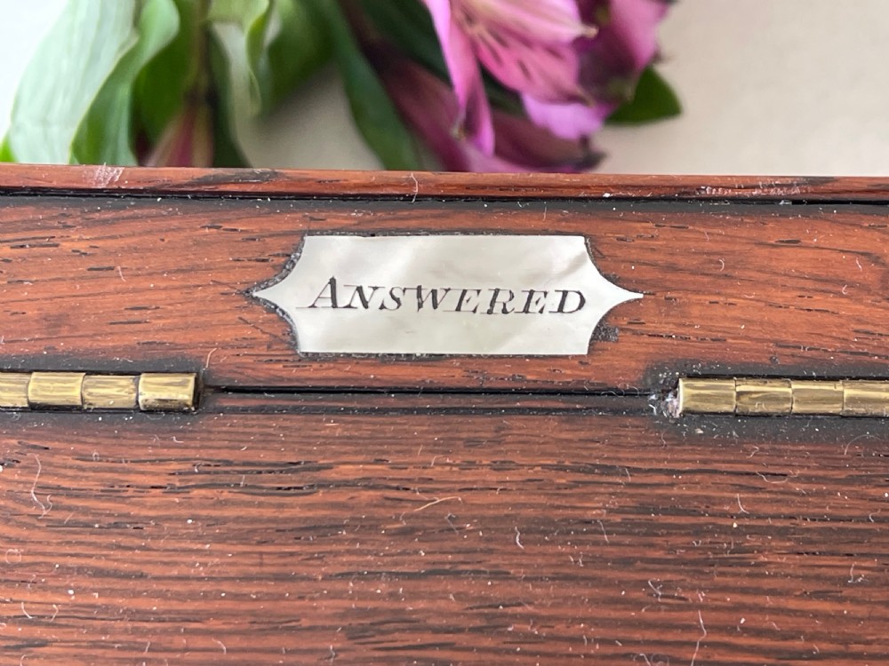 Antique Rosewood Fretwork Letter Box View XVIII