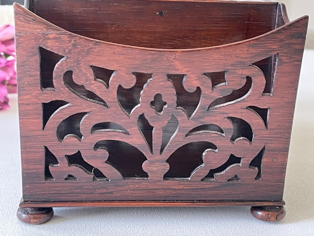 Antique Rosewood Fretwork Letter Box View XXII