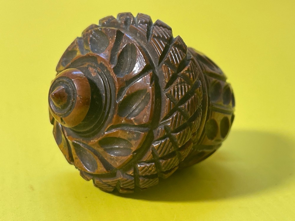 Antique Treen Nutmeg Grater - acorn shaped View V