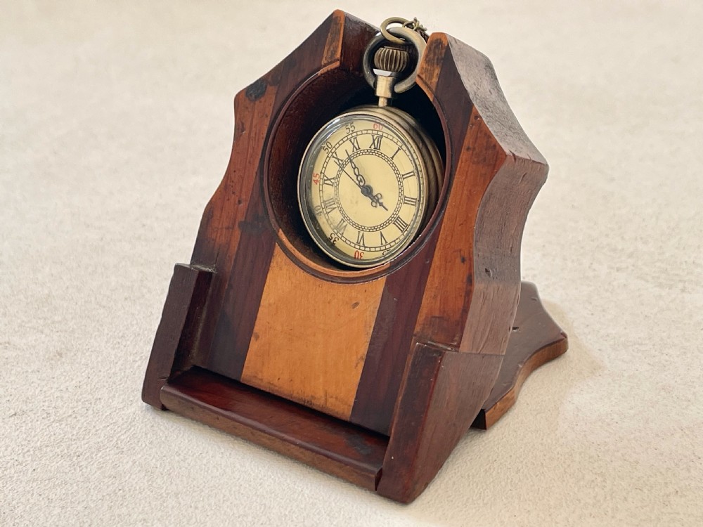 Antique Irish Killarney Ware Pocket Watch Stand View VIII